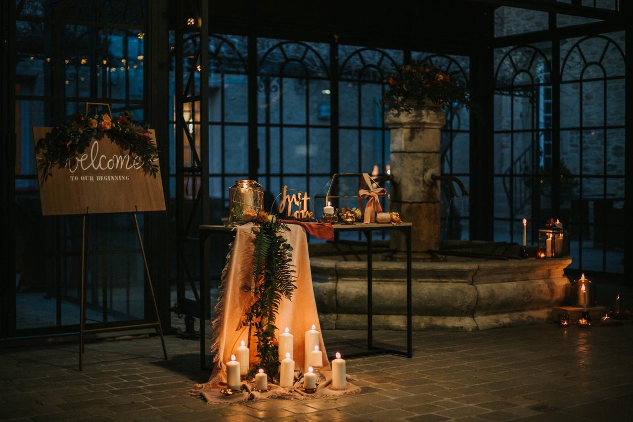 mariage automne deco bougies