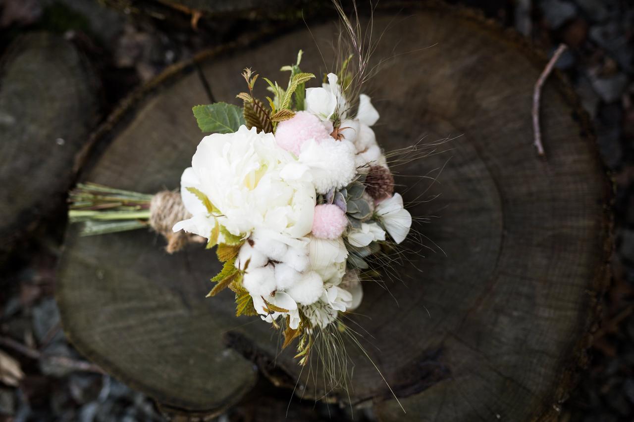 bouquet mariée original coton