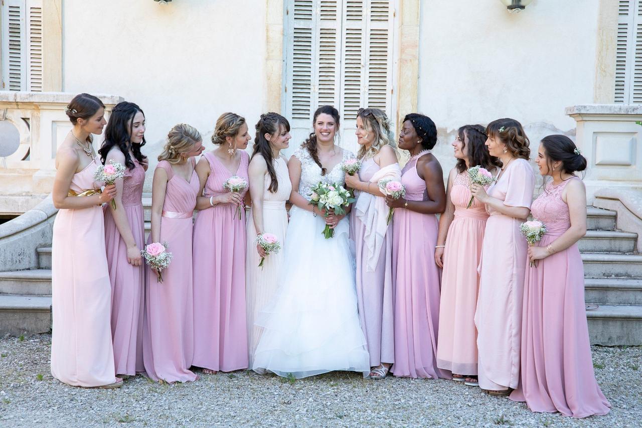 robe demoiselle honneur mix couleur rose lavande 