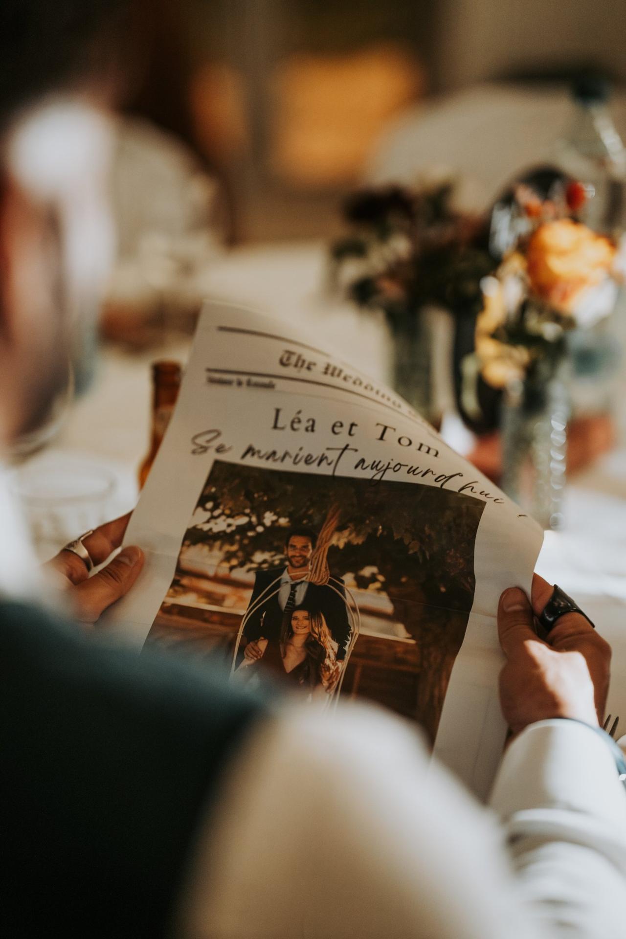 faire la une d'un journal pour annoncer son mariage, gazette des mariés pour annonce de mariage originale