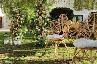 ceremonie laique fauteuils maries osier