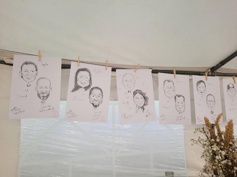 caricatures comme animation pour mariage original