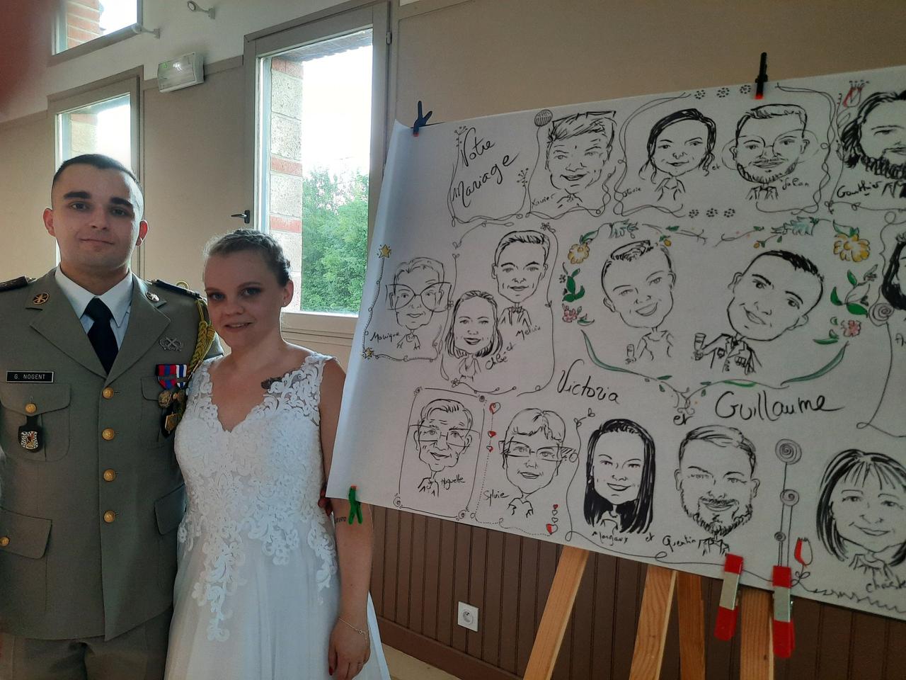 live painting animation mariage caricature groupe