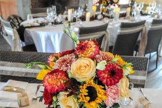 centre de table avec fleurs d'automne