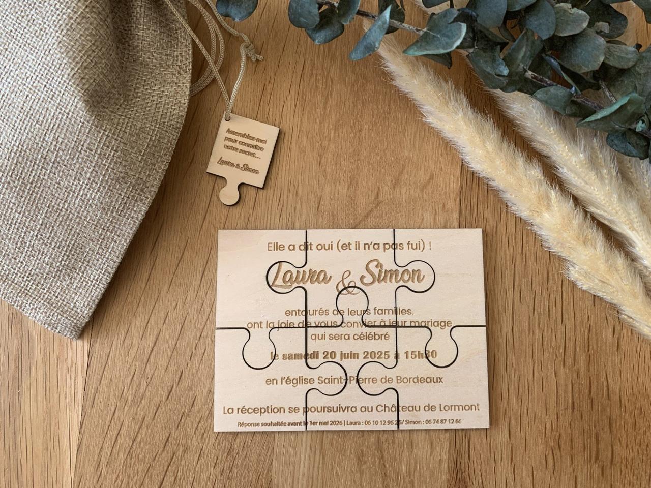 annonce mariage originale sous forme de puzzle à reconstituer