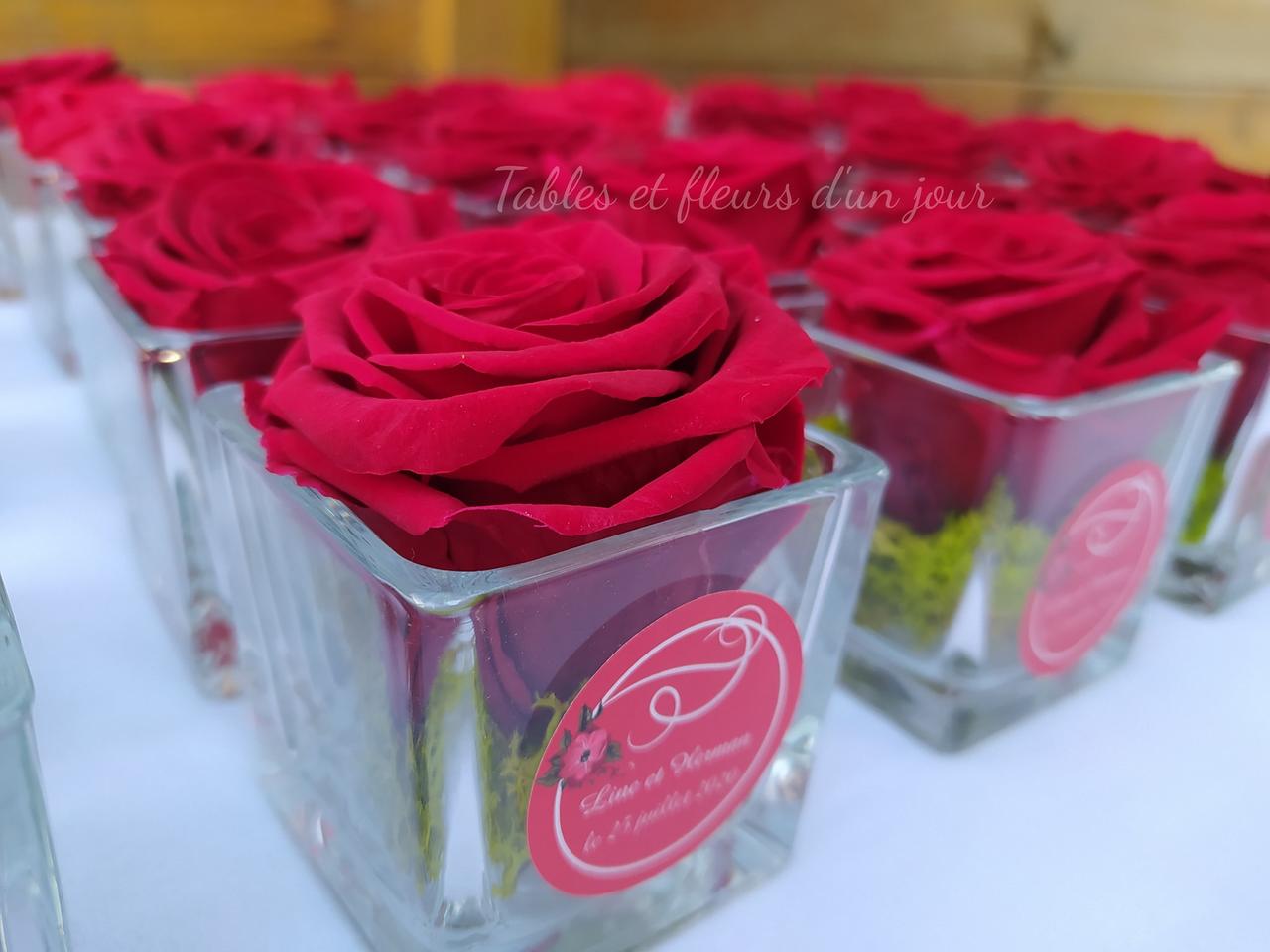 cadeaux originaux mariage invités rose eternelle