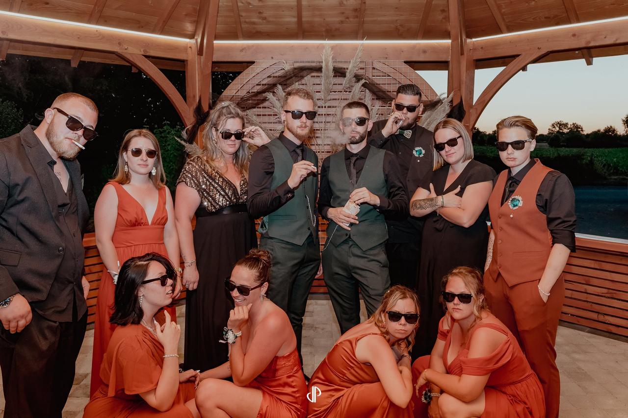 idee mariage civil petit comite dress code orange et noir