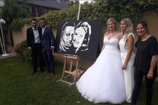 live painting animation mariage