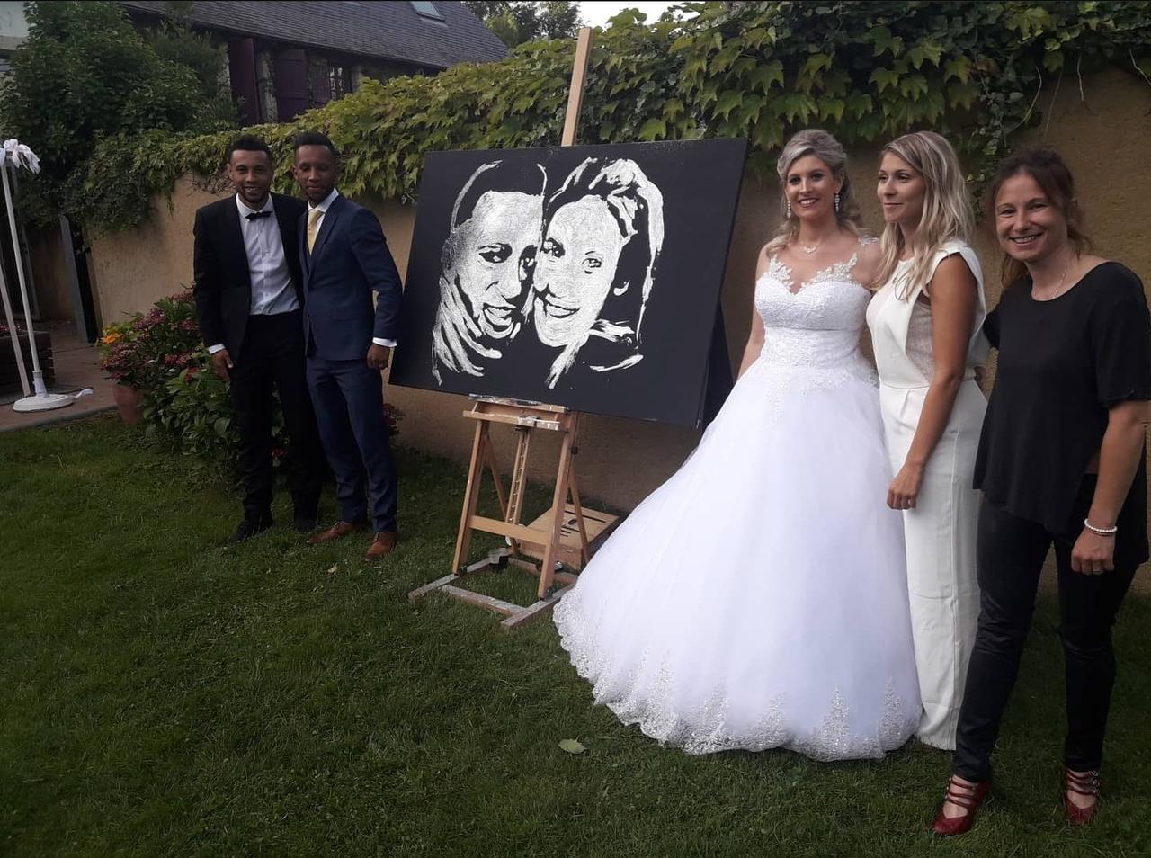 live painting animation mariage