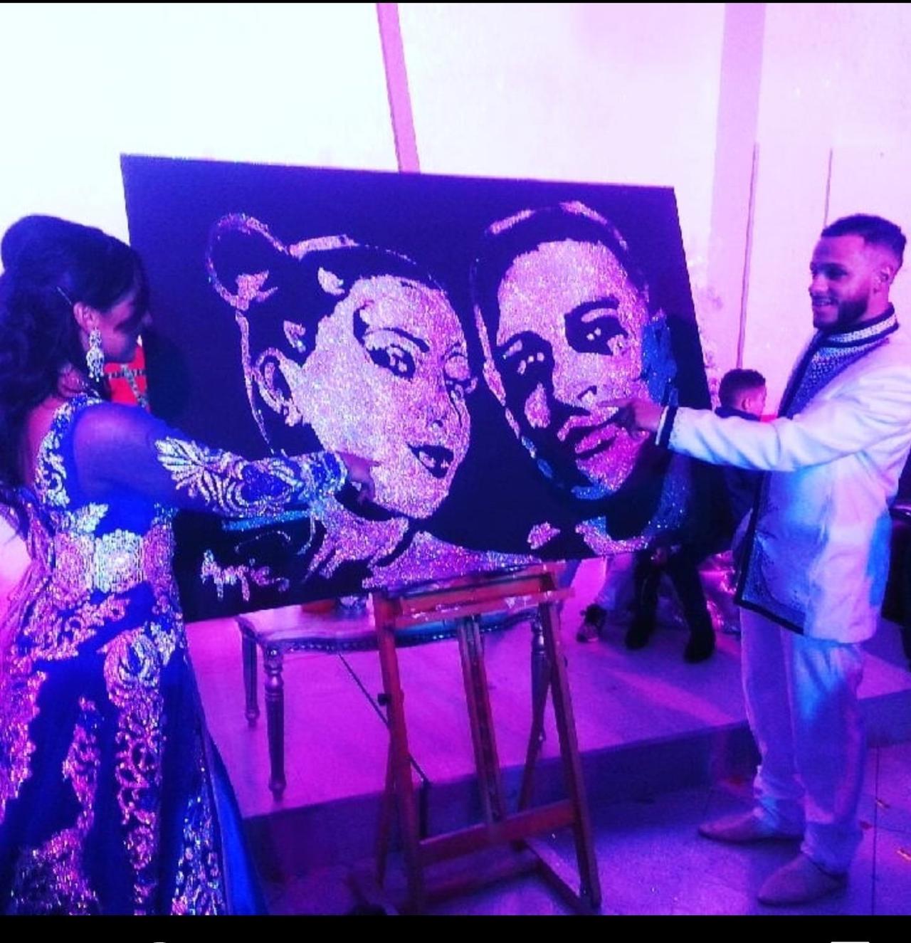 live painting animation mariage