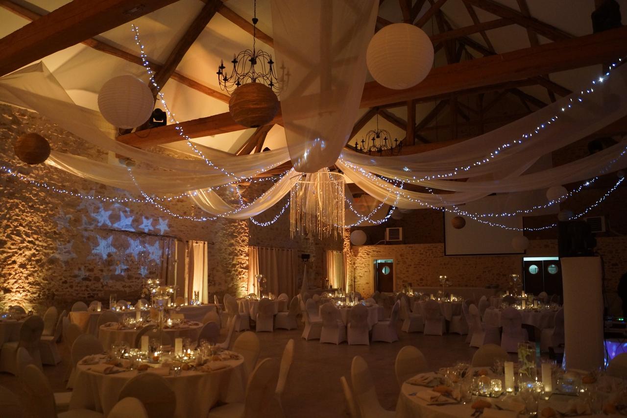 guirlande lumineuse mariage salle de mariage