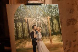 live painting animation mariage portrait maries