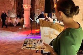 live painting animation mariage portrait couple