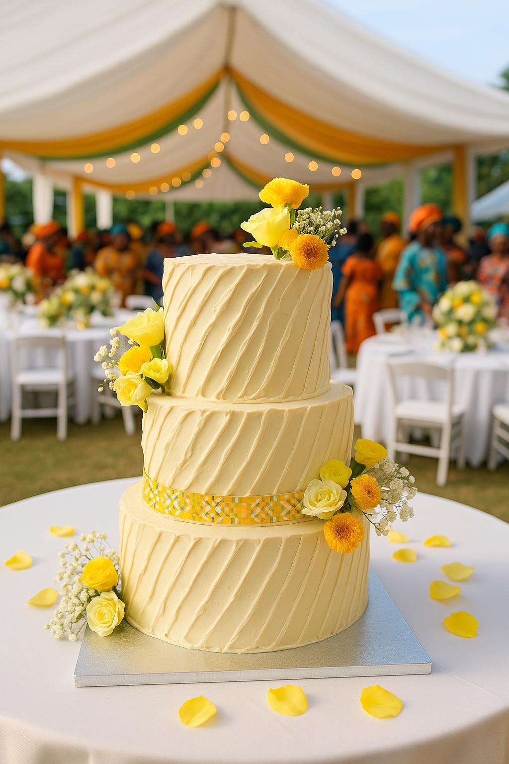 gâteau mariage jaune beurre