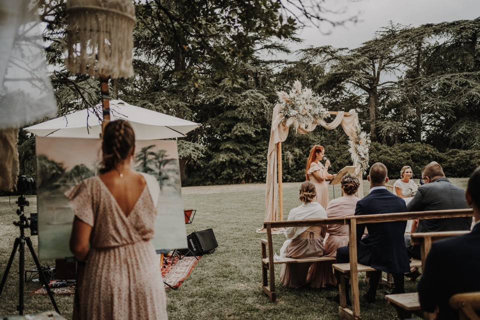 Live painting : la peinture en direct qui séduira vos invités de mariage !