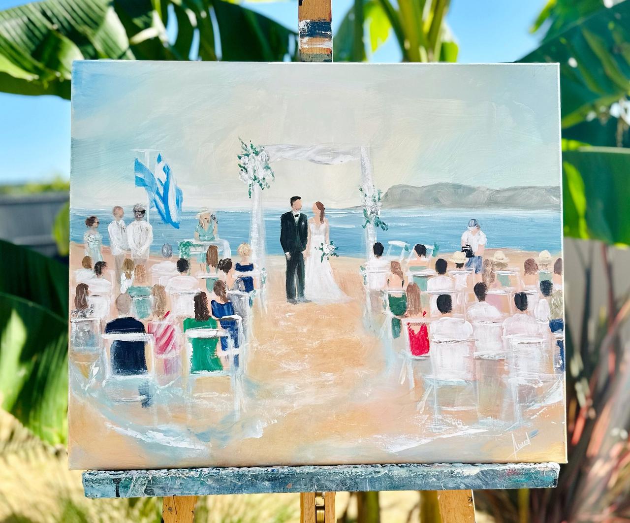 live painting animation mariage