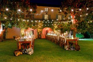 guirlande lumineuse mariage avec ampoules mariage reception en exterieur