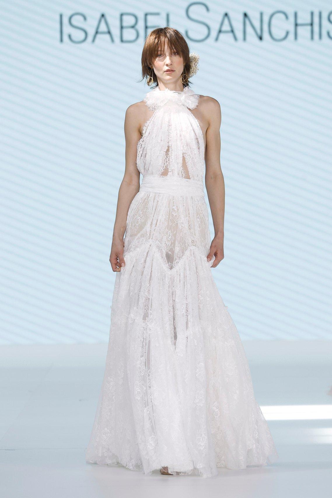 robe mariée dentelle col halter