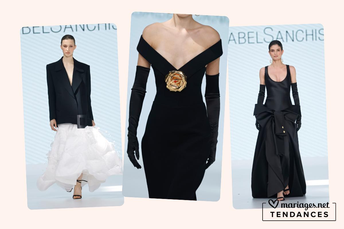 robes de mariée noires, isabel sanchís, tendances robe mariée 2027, barcelona bridal fashion week