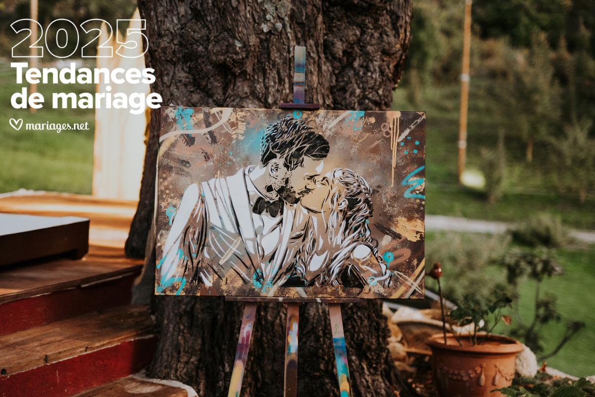 live painting animation mariage