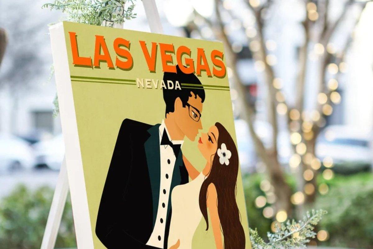 cadeau mariage couple, idée cadeau mariage couple qui consiste en une affiche murale vintage