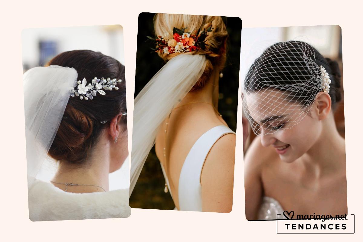 chignon de mariée avec voile ou voilette, tendance chignon mariage