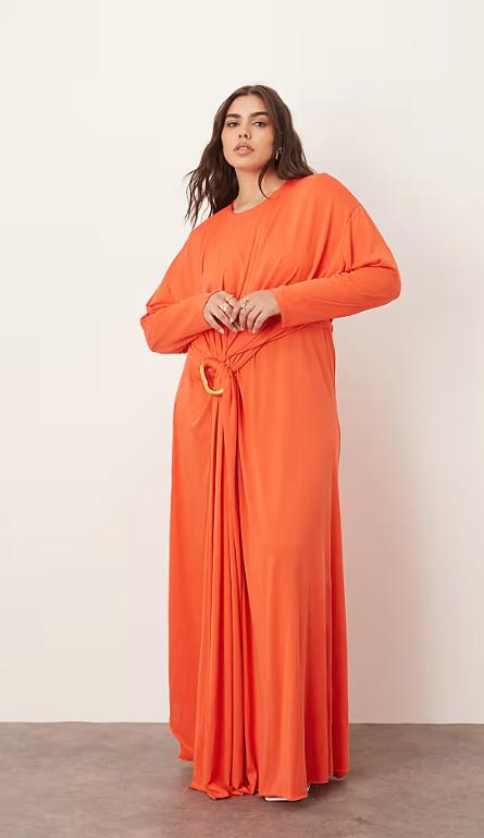 robe invitee mariage hiver longue femme ronde