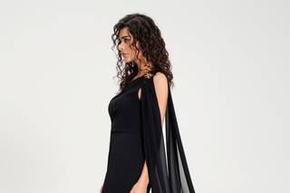 robe chic mariage longue noire