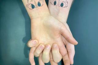 tatouage couple cartoon