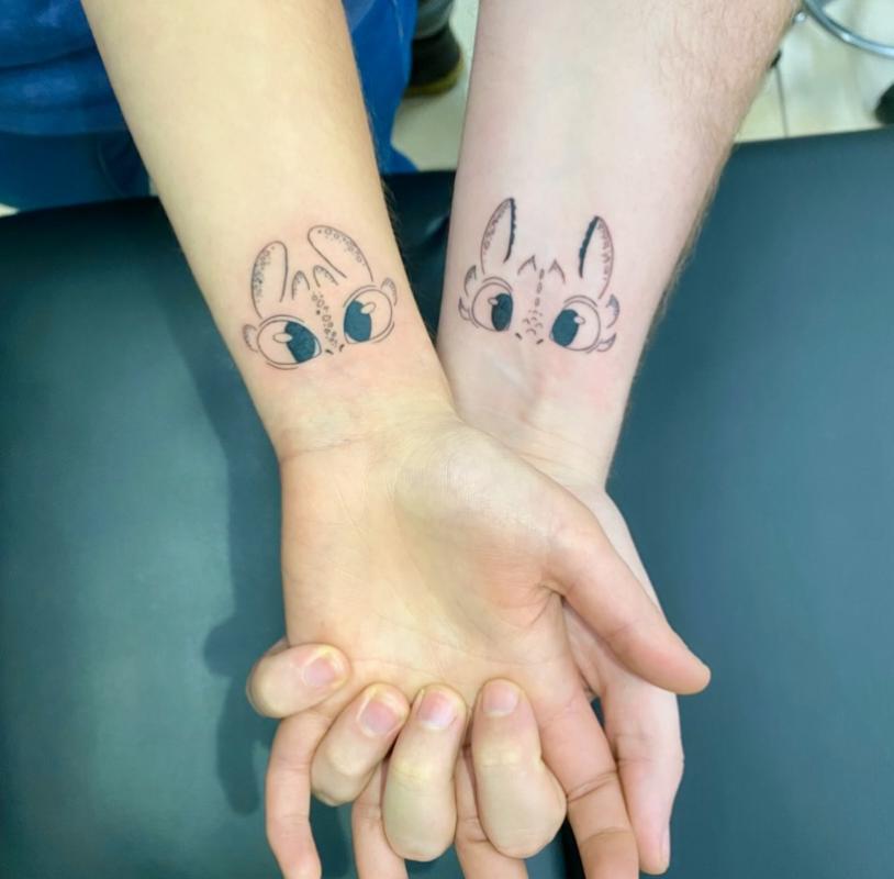 tatouage couple cartoon