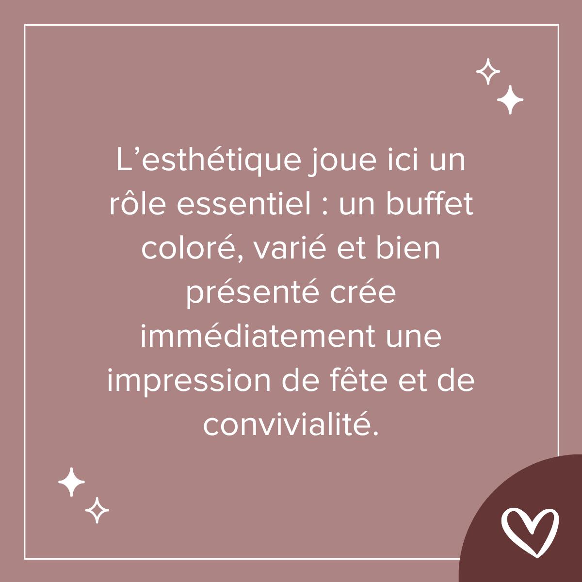 facteur important esthétique du menu, traiteur vegetarien mariage