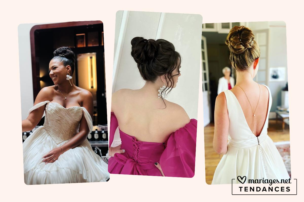 chignon de mariée haut élégant pour mariage chic