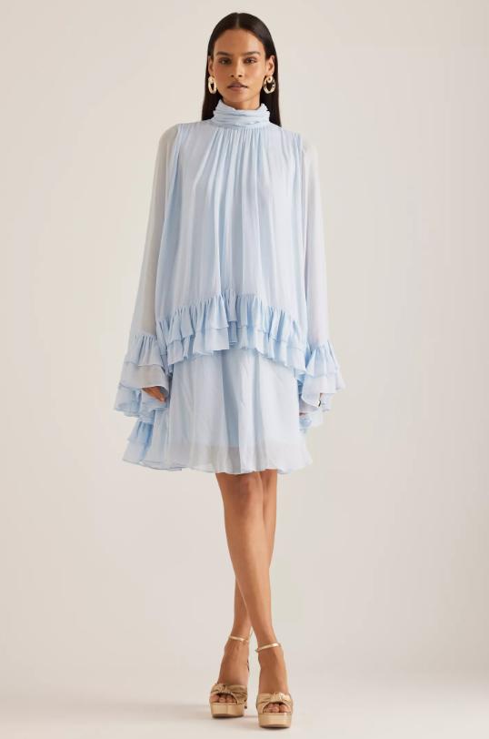 robe invitee mariage hiver courte volants