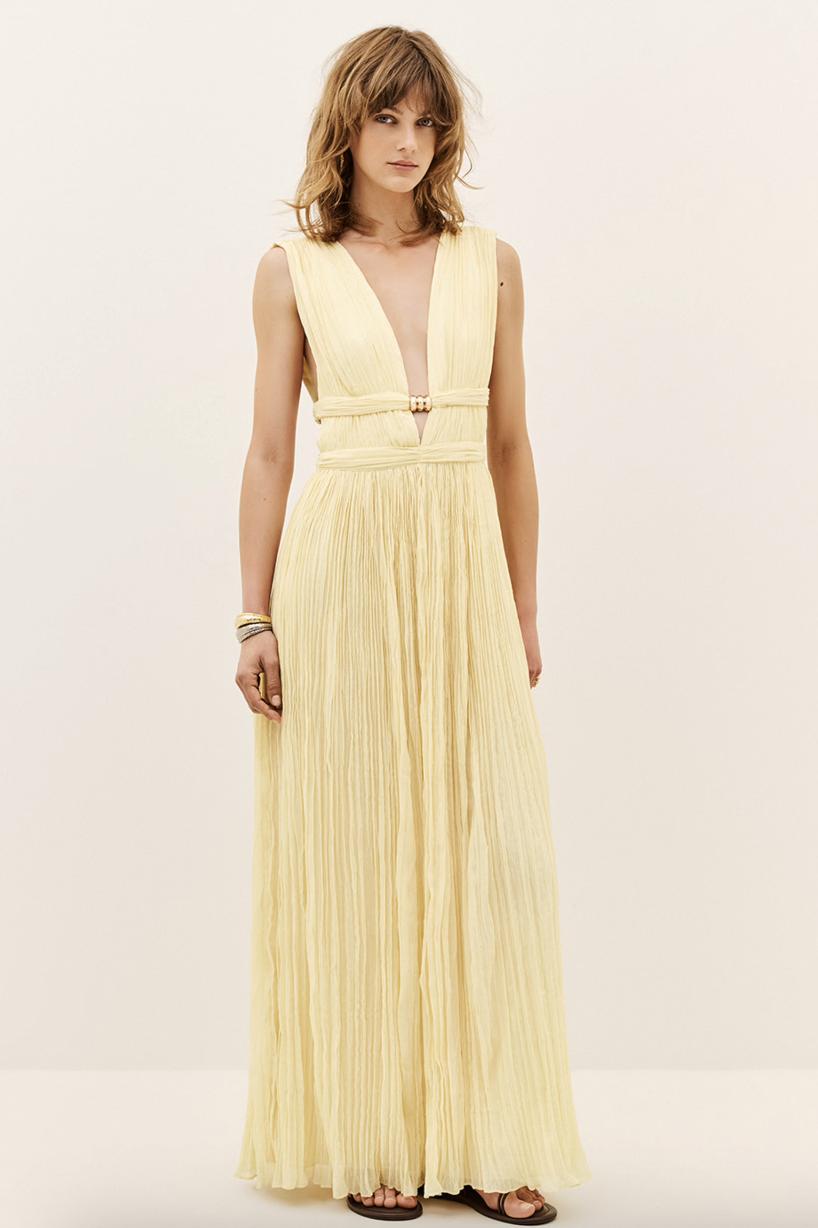 robe demoiselle d'honneur jaune beurre