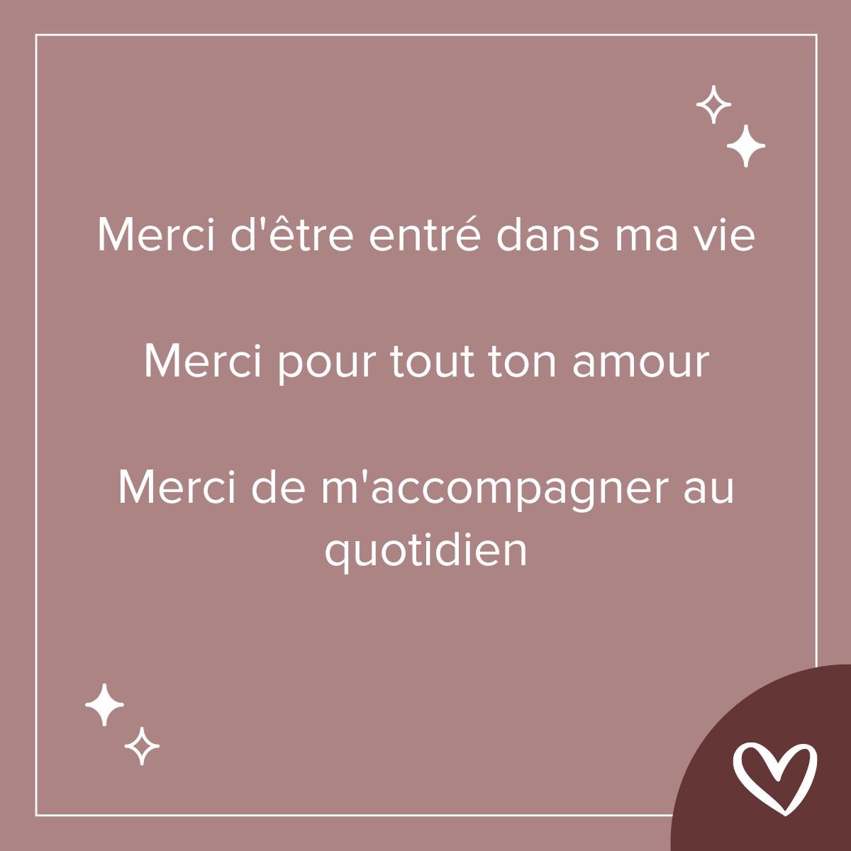 remercier son homme, conjoint, amoureux