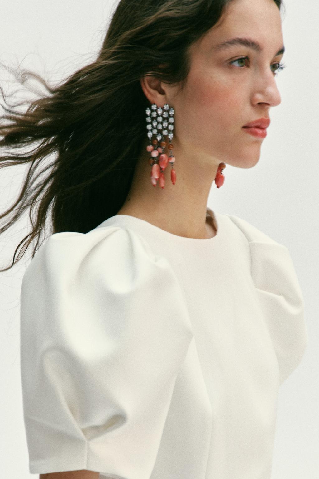 BOUCLES D'OREILLES CASCADE BIJOUX PIERRES ZARA