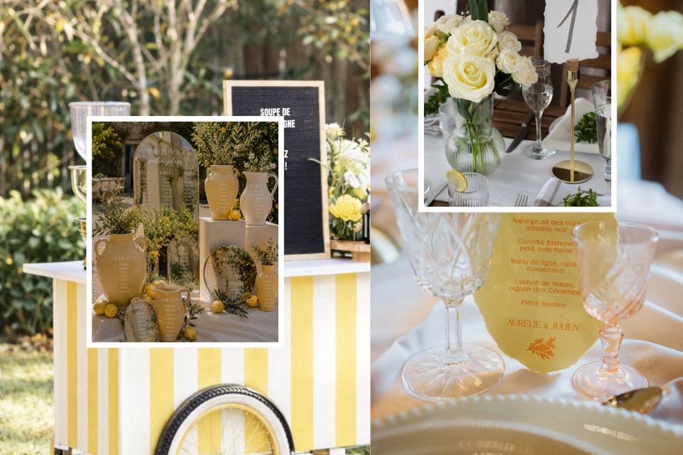 mariage jaune beurre, deco tendance mariage jaune beurre