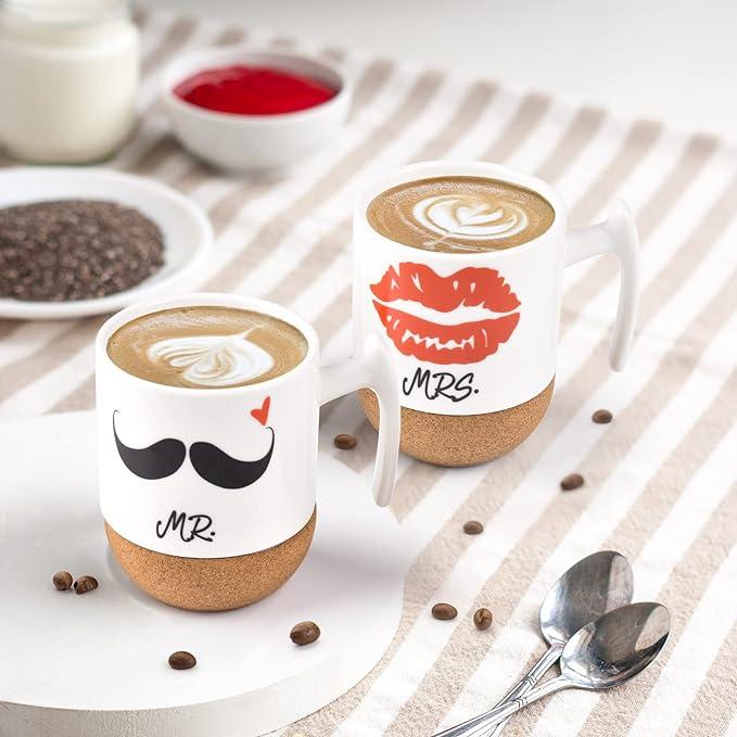 Tasses Mr & Mrs avec liege