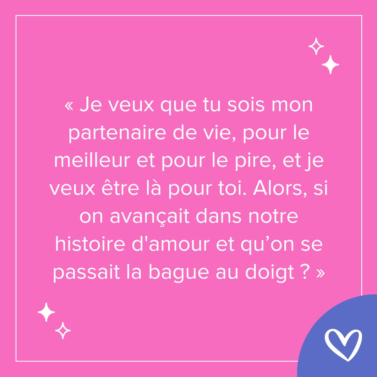 texte pour demander son homme en mariage