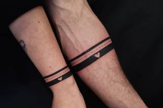 tatouage couple bracelet morse