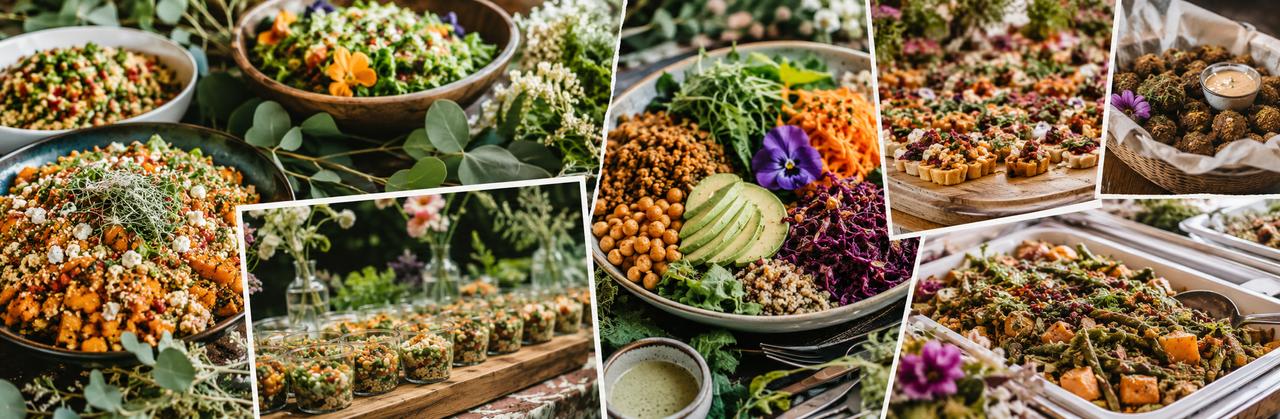 repas végétarien coloré et naturel pour mariage