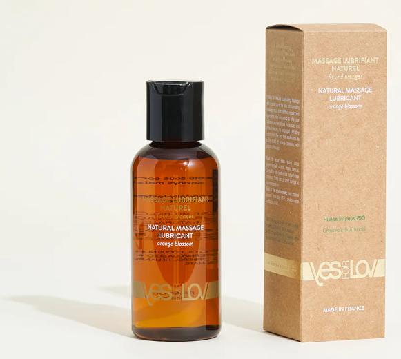 Huile de massage couple lubrifiant fleur oranger
