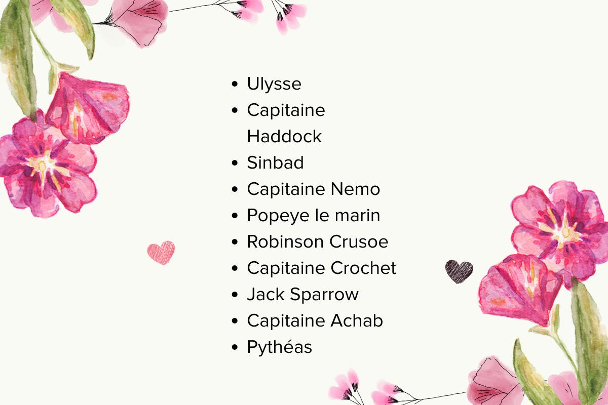 noms de table avec nom de marins mythiques