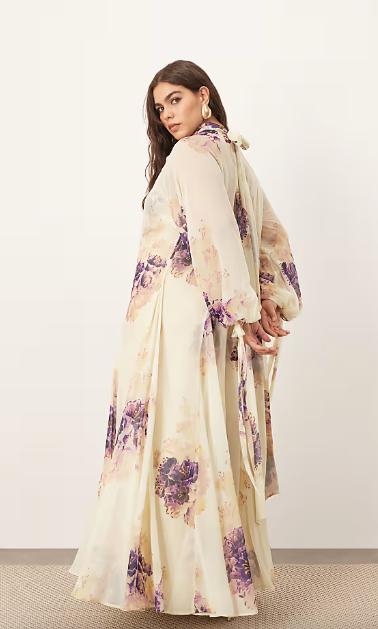 robe invitee mariage hiver longue imprimee femme ronde