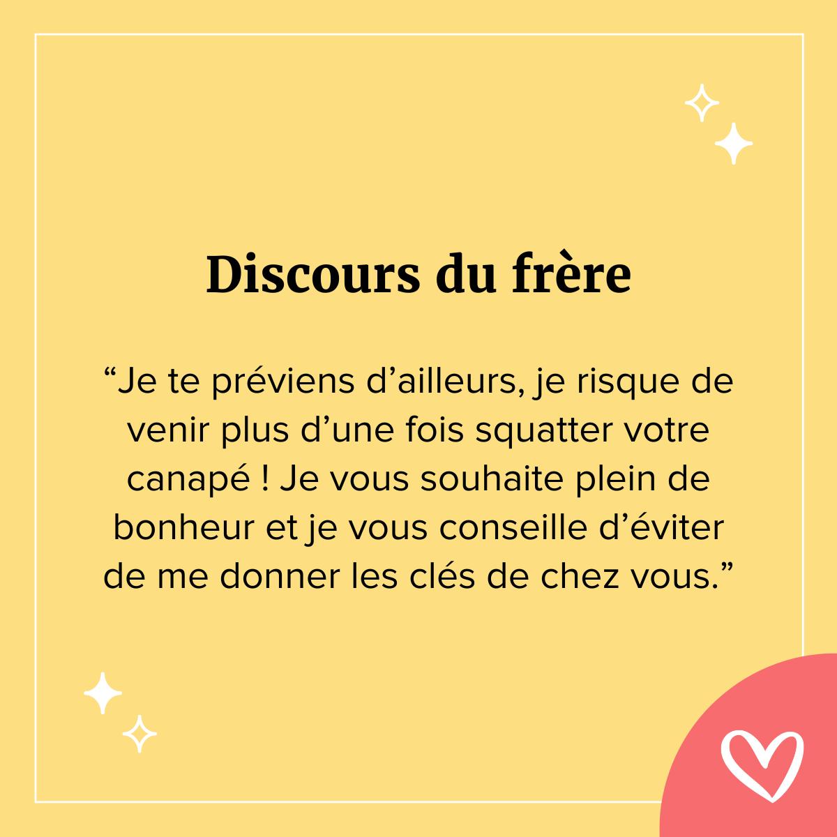 exemple discours du frère