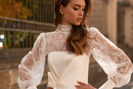 Robes de mariée bi-matières : recherchez l'effet contrasté