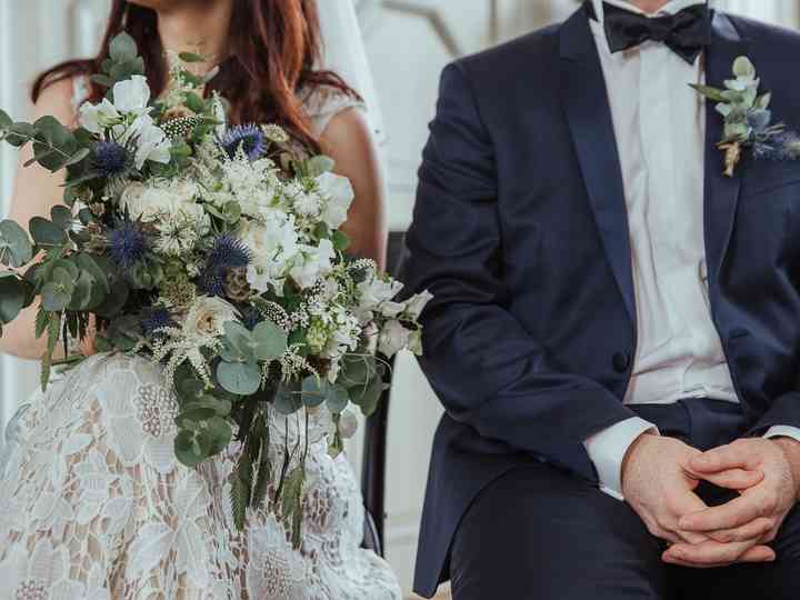 robe et costume de mariage assorti