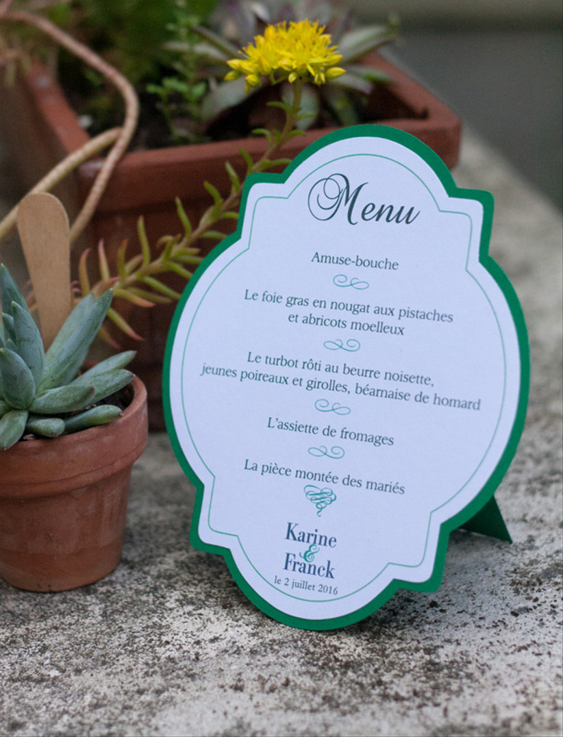 Portemenu 40 modèles pour différents thèmes de mariage