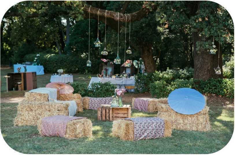 mariage champetre botte de paille