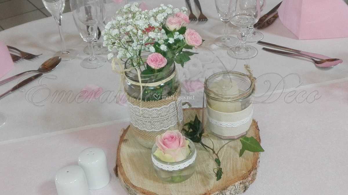 Centre De Table Champetre Chic De Emeraude Deco Photo 4